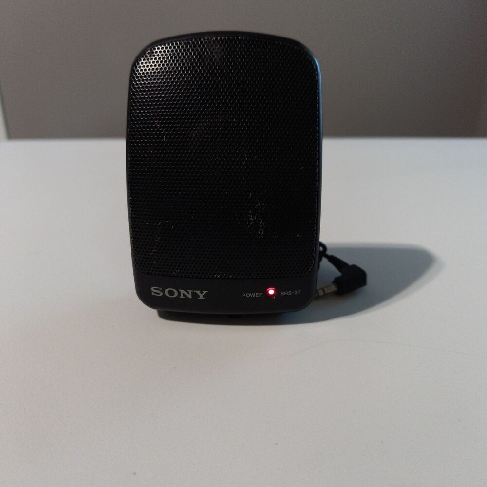 Sony Walkman SRS-27 portable mini speaker Headphone Jack Vintage Working